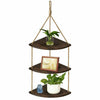 Rustic Hanging Swing Corner Shelves Solid Wood Rope Ladder Floating Shelf Unit