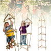 Toddler Kids in/Outdoor Wooden Climbing Frame Rope Ladder Triangle Swing Trapeze