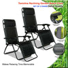 2 x ZERO GRAVITY CHAIR SUN LOUNGER OUTDOOR GARDEN FOLDING RECLINING ADJUSTABLE
