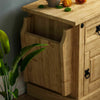 Corona Magazine Table 1 Drawer Mexican Solid Waxed Pine Rack Storage Unit