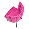 Modern Home Dining Chairs Soft Velvet Petal Backrest Dresser Chair Grey / Pink