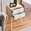 Modern Bedside Side End Table Nightstand Storage 2 Drawers Bedroom Living Room