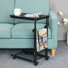 Computer Notebook Desk Adjustable Sofa Bed Side Coffee Table with Shelf on Wheel