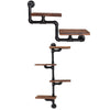 Industrial Ladder Pipe Shelf Wooden Wall Mount Display Shelving Floating Storage