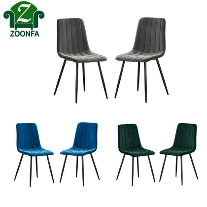 Set of 2/4/6 Velvet Fabric Dining Chairs Metal Legs Living Room Kitchen Chair UK