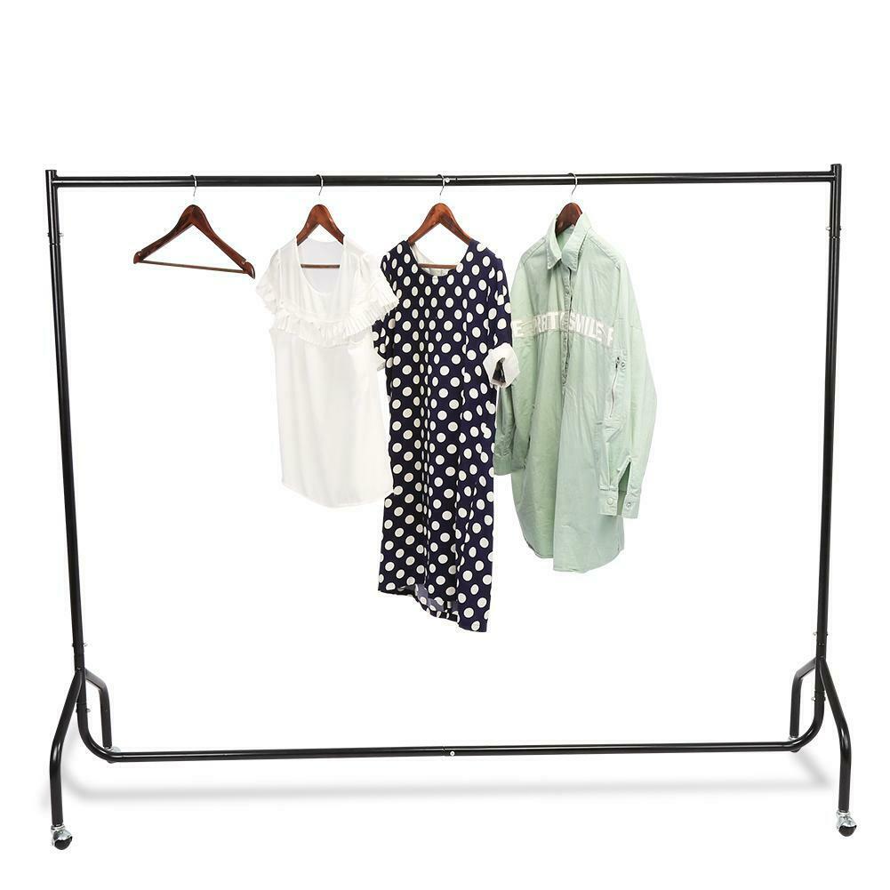6 ft Rolling Clothes Rail Rack Garment Dress Hanging Stand Storage Hanger Shelf