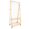 Bamboo Clothes Rail Rack Hanging Stand Shoe Rack Storage Shelf Clothes Hanger