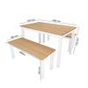 Solid Wood Dining Table Chairs 2 Bench Set Kitchen Dining Room Home Furniture