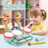 5 In 1 Kids Toddler Drum Set w/Microphone Piano Set Kids Musical Instrument Toy