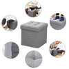 Folding Ottoman Storage Box Pouffe Seat Stool Home Chair Footstool Storage-Bench