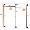 Heavy Duty Metal Pipe Clothes Rail Tube Wall Mounted Shop Display Hanging Rack
