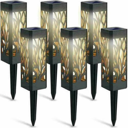 6PCS Solar Powered LED Garden Stake Lights Patio Yard Lawn Waterproof Outdoor UK