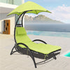 Outdoor Helicopter Chair Garden Rocking Lounger Pool Sun Bed Canopy Sunshade