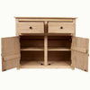 Sideboard 2 Door 2 Drawer Solid Waxed Pine Rustic Storage Furniture Unit