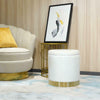 Velvet Storage Ottoman Round Footrest Stool with Lid Vanity Seat Decorative Seat