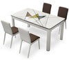 Dining Table and 4 Chairs Set STEEL LEGS Dining Room Chairs Kitchen Furniture