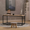 Rectangle Coffee Tea Table Industrial Wooden Top Metal Leg Home Office Reception