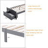 3FT SINGLE SIZE WOODEN BED WITH STORAGE DRAWER SOLID PINE WOOD BED FRAME GREY