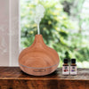 250ml Wood Effect Aroma Air Diffuser Ultrasonic Mist Led Humidifier Purifier