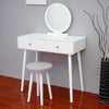 Scandinavian 2 Drawer Dressing Table Set Vanity Makeup Desk Stool Mirror Bedroom