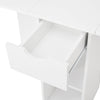 Mondeer Mobile Drop Leaf Folding Dining Table 1 Drawer 2 Storage Shelves White