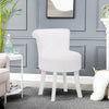 Chic Dressing Table Stool Fluffy Fabric Padded Scroll Back Dining Vanity Chair