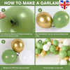 157 Avocado Green Balloons Garland Arch Kit Retro Green Gold Latex Party Decor
