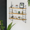 Adjustable 3 Tier Wall Floating Shelf with Metal Brackets Strong Bearing Shelves