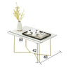 Modern Coffee Table Tea Table White Marbling Living Room Golden Frame Furniture