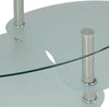 Cara Coffee Table Clear Glass and Frosted Glass Silver Chrome Legs
