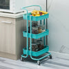 3 Tier Slim Kitchen Storage Trolley Cart Rack Tray Shelf Rolling Wheel W/ Handle