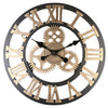 60cm Large Roman Numerals Wall Clock Indoor Outdoor Steampunk Cog Gear Clock