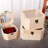 Octagon Shape Wood Earrings Ring Jewelry Storage Box Wedding Gift Case Glass Top