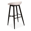 2x Light Grey Barstools Plastic Seat and Black Metal Legs Home Kitchen Bar