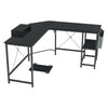 L-Shaped Computer Desk Large Corner Table Workstation with Shelf/Bag/CPU Stand