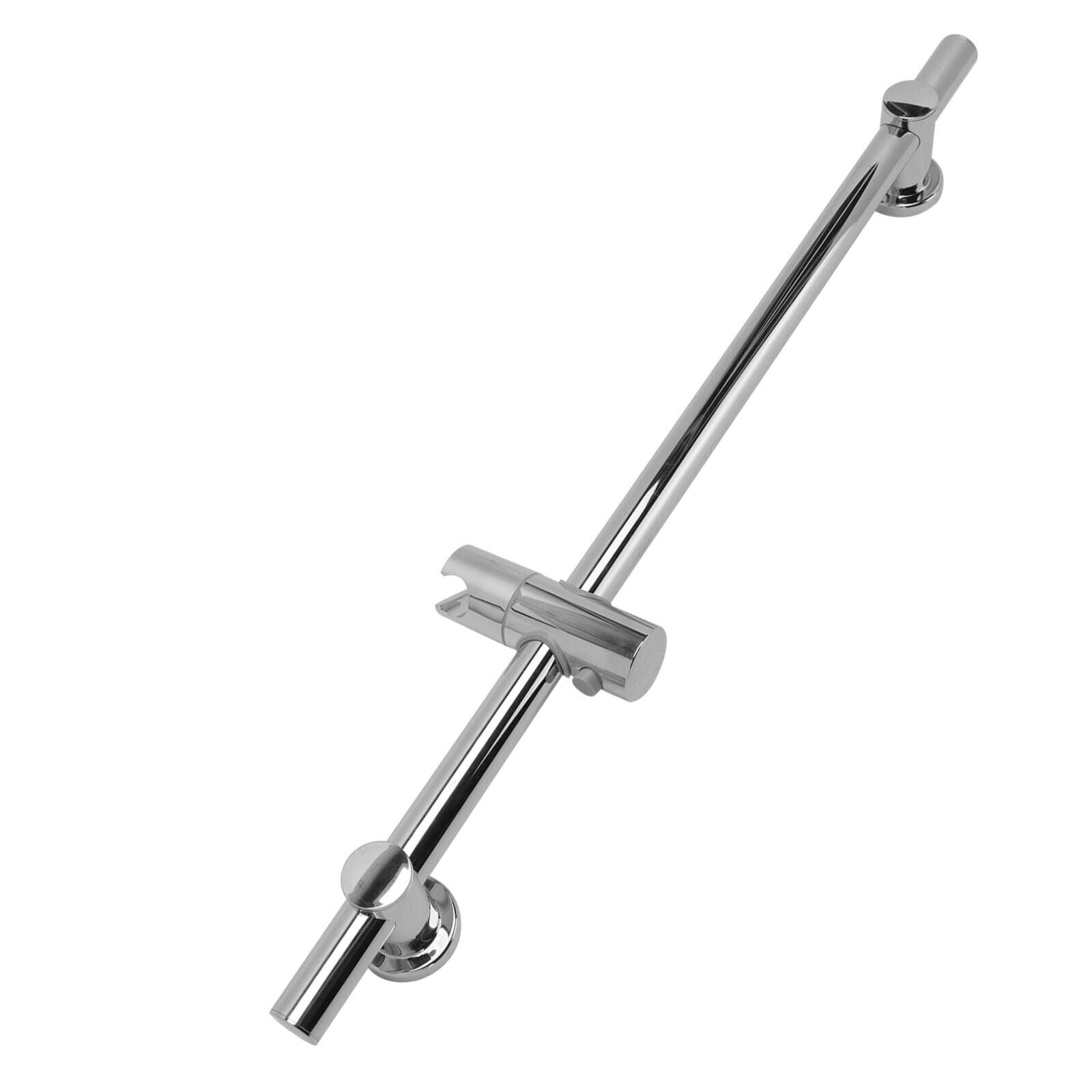Chrome Bathroom Shower Riser Rail Bracket Shower Head Adjustable Holde