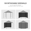 3.9m Outdoor Gazebo Canopy Party Tent with 6 Removable Side Walls White