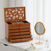 Retro Wooden Jewellery Box Vintage Trinket Chest Large Storage Drawers Cabinet