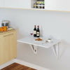 Folding Table Wall Mounted Desk Drop-Leaf Table Wooden White 80x60cm