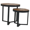 2pc Teak Wood Nesting Side Table Coffee Centrepiece Living Room Indoor Furniture