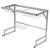 65/85CM Over Sink Rack Stainless Steel Kitchen Rack Dish Drain Drying Rack Shelf