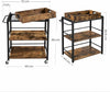Vintage Industrial Trolley Serving Drinks Cart Wine Tray Shelves Storage Table