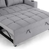 HUDSON 1-SEATER, 2-SEATER SOFA BED LINEN FABRIC WITH CUP HOLDERS GREY