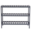 3 Tier Bamboo Shoe Rack 12 Pairs Space Saving Storage Organiser Shelf Grey