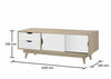 Alford Scandinavian Style TV Unit Stand 120cm Media Cabinet + Drawers Oak White