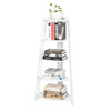 5 Tier White Corner Ladder Shelf Home Display Bookcase Corner Shelf UK Stock