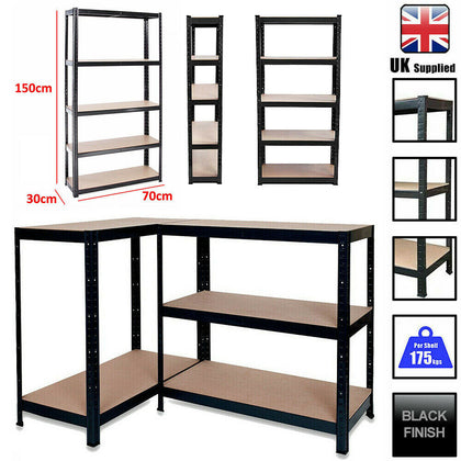 5 Tier Garage Shelves Shelving Unit Racking Boltless Heavy Duty Storage Shelf