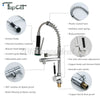 360° Swivel Pull Out Spray Taps Mixer Kitchen Sink Mixing Tap Spring Neck
