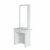 White Dressing Makeup Table Sliding Mirror Drawer Shelves Bedroom Furniture Unit