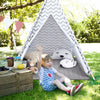Kids Teepee Tent With Floor Mat Cotton Canvas Indian Indoor Outdoor Play House